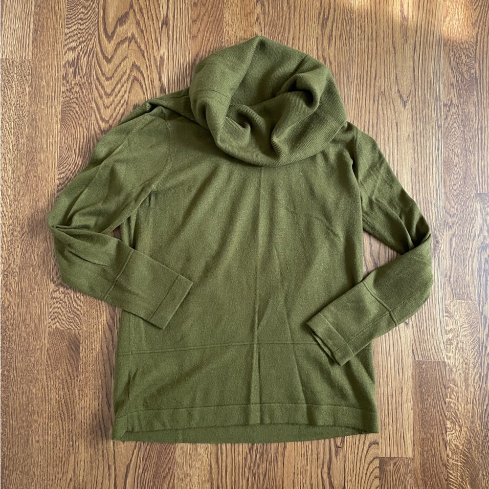 Green cowl neck sweater